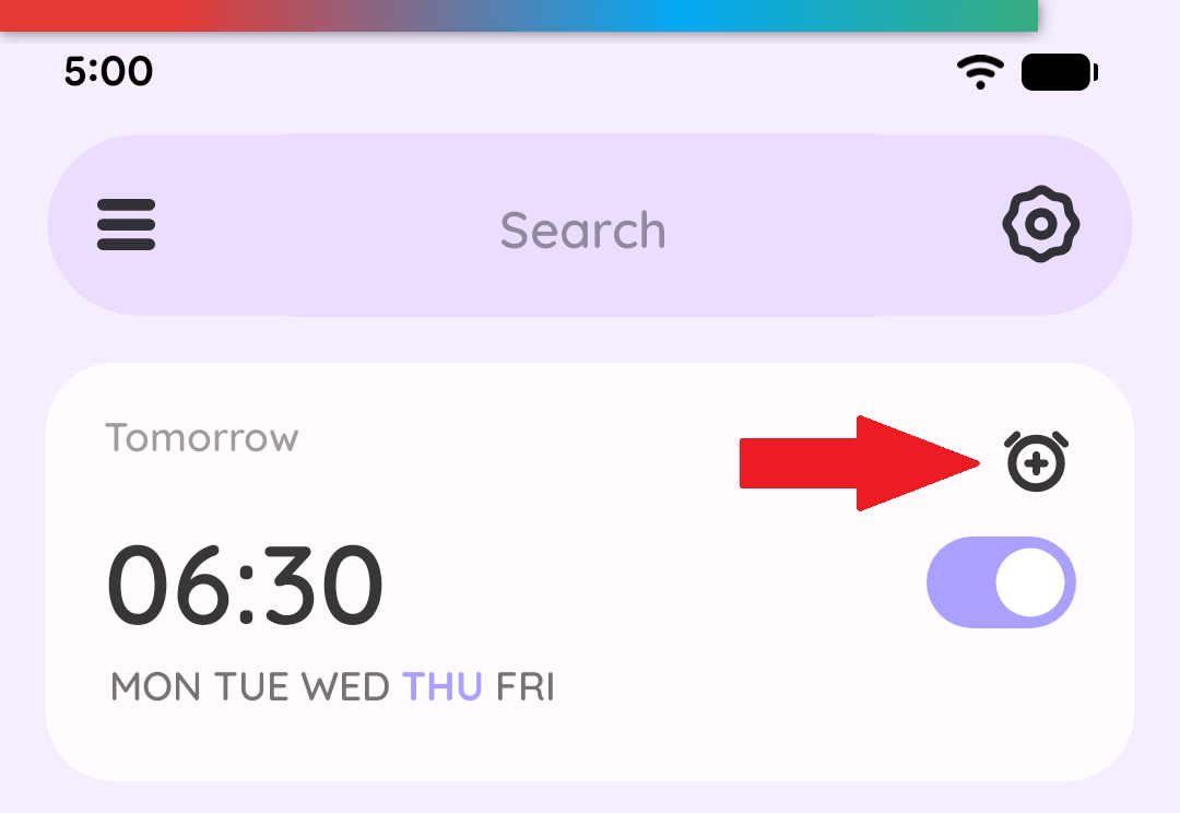 Create alarm from main Dashboard