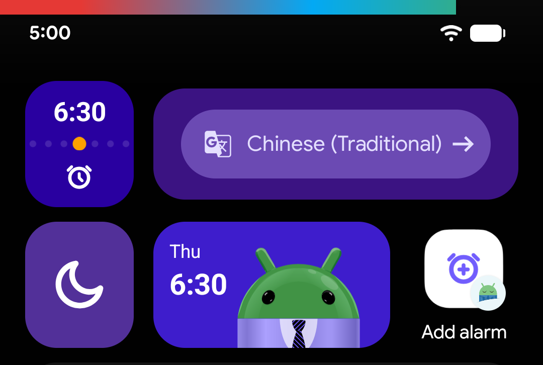 Create alarm from widgets